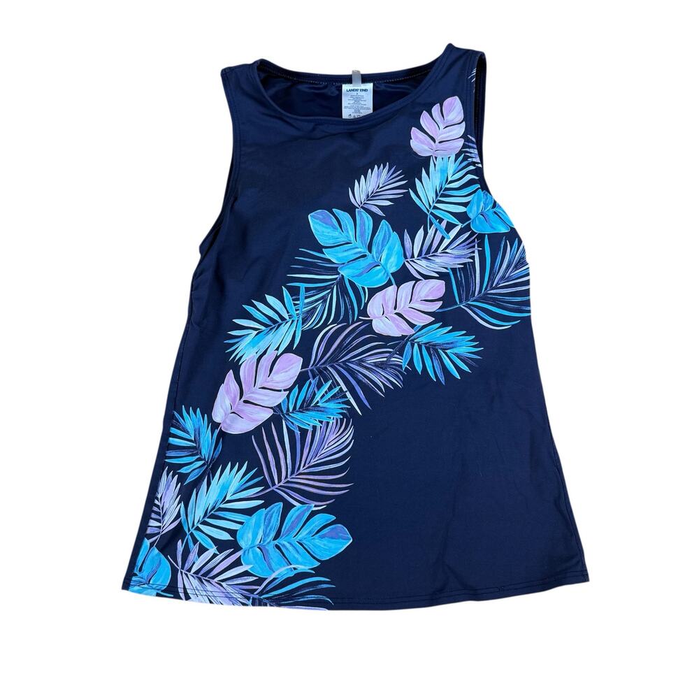 Lands' End Women Tankini Swim Top Size 2 Floral Beach Vacation Resort Cruise